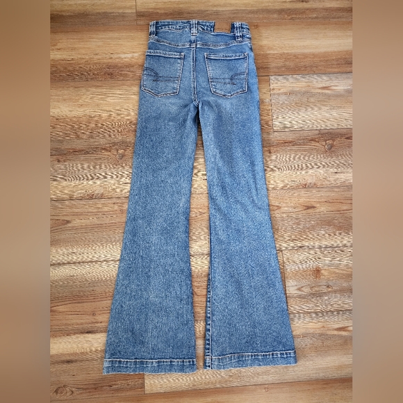 American Eagle Super Hi-Rise Flare Jeans Women's 0 Blue - Picture 3 of 10